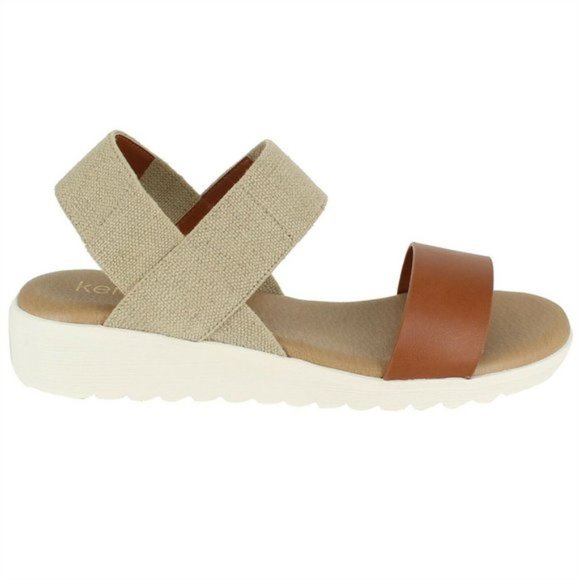 Kensie Women Everlee Slingback Wedge Platform  Strappy Sandal--Tan - Picture 4 of 9